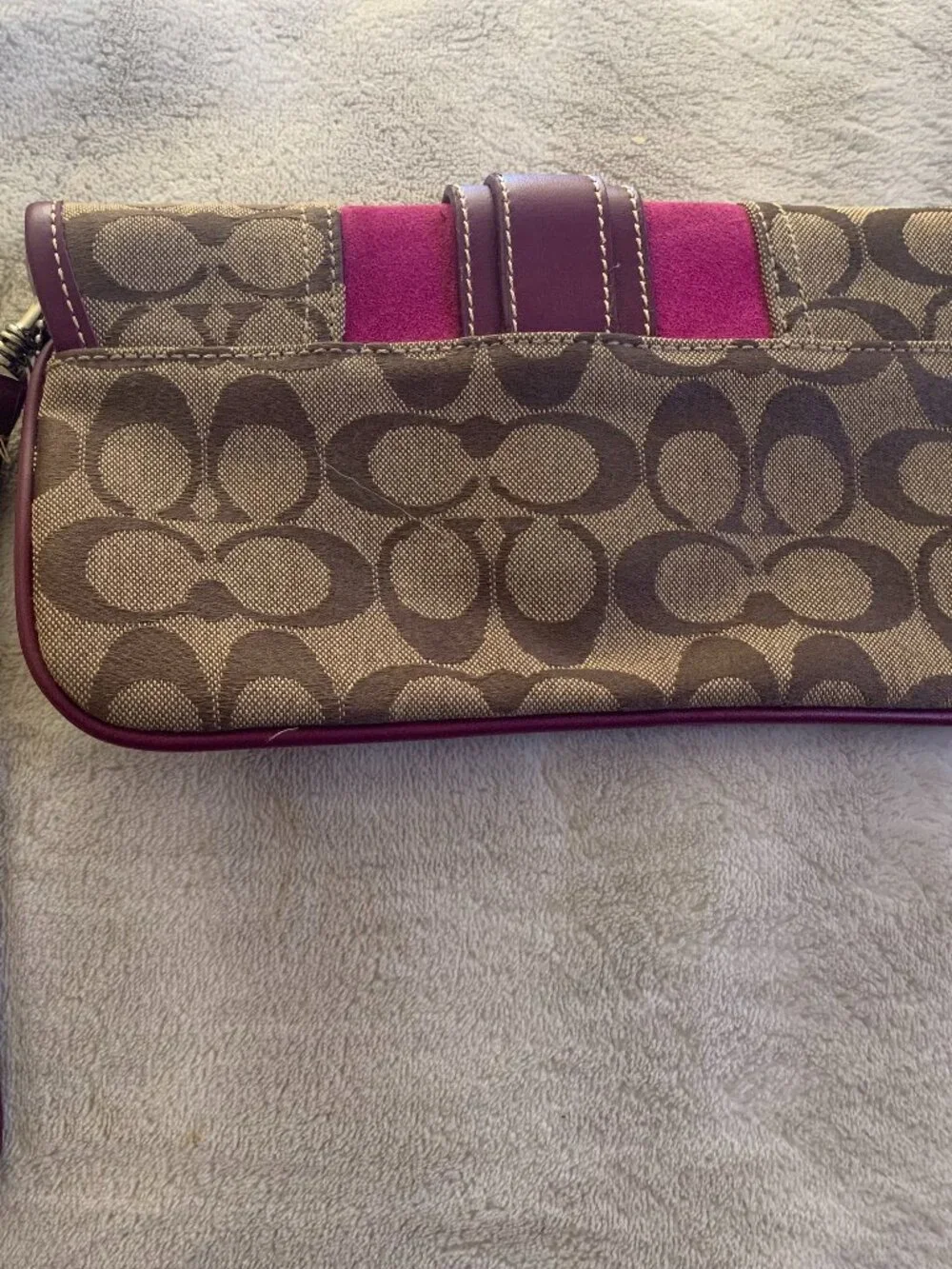 Plum and Pink Coach Wristlet - Picture 2 of 4